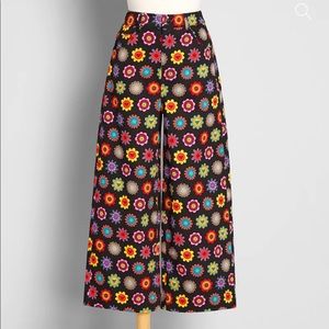 ModCloth- Floral Festival Wide-Leg Pants